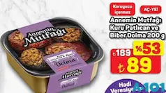 DARDANEL ANNEMİN MUTFAĞI KURU PATLICAN VE BİBER DOLMA 200 G fiyat ve kampanya bilgisi